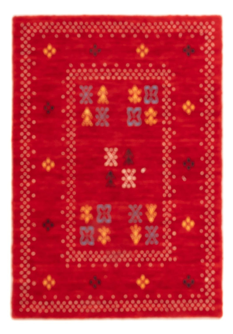 Alfombra Gabbeh - Loribaft Softy - 90 x 60 cm - rojo
