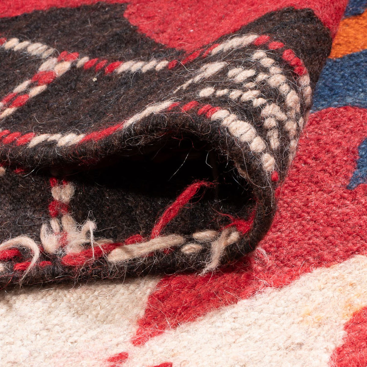 Alfombra de pasillo Alfombra Kelim - Antigua - 430 x 155 cm - rojo