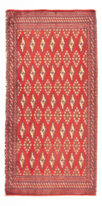 Alfombra Turkaman - 130 x 62 cm - rojo