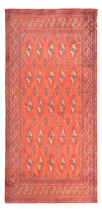 Alfombra Turkaman - 130 x 60 cm - rojo claro