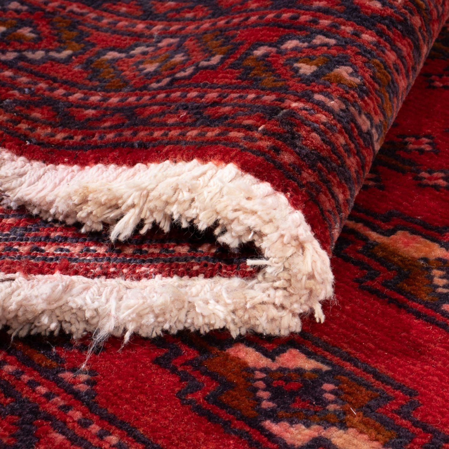 Alfombra Turkaman - 130 x 60 cm - rojo claro