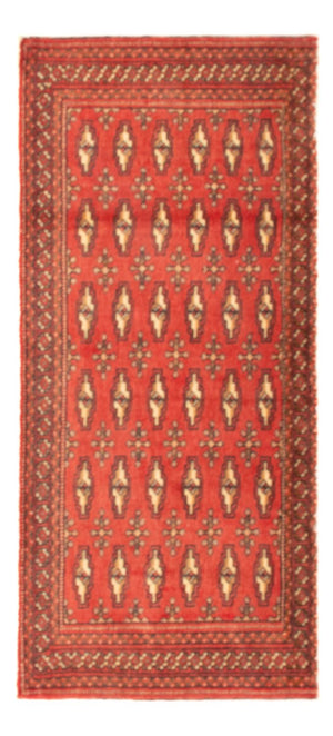 Alfombra Turkaman - 100 x 50 cm - rojo claro
