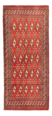 Alfombra Turkaman - 130 x 60 cm - rojo claro