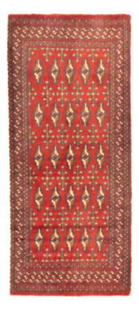 Alfombra Turkaman - 130 x 60 cm - rojo claro