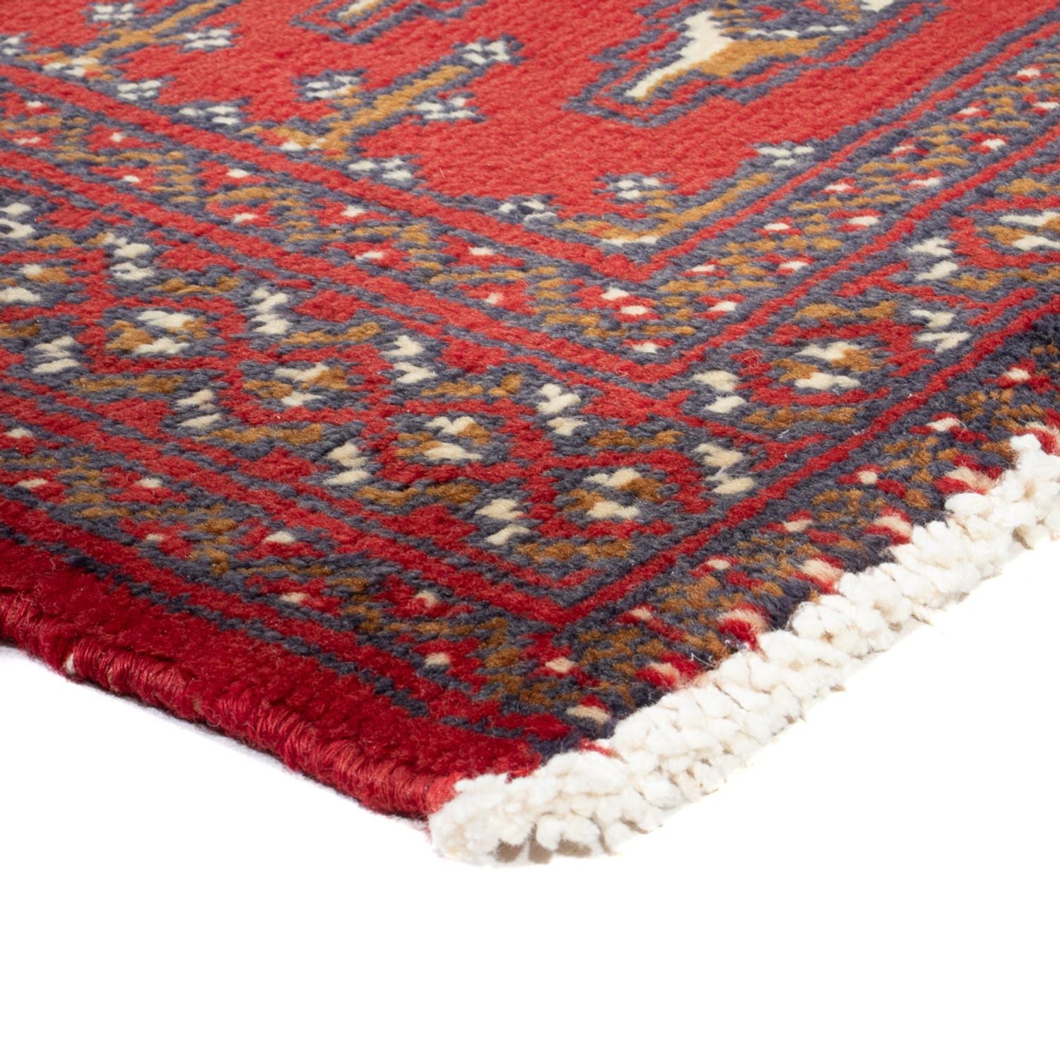 Alfombra Turkaman - 130 x 60 cm - rojo claro