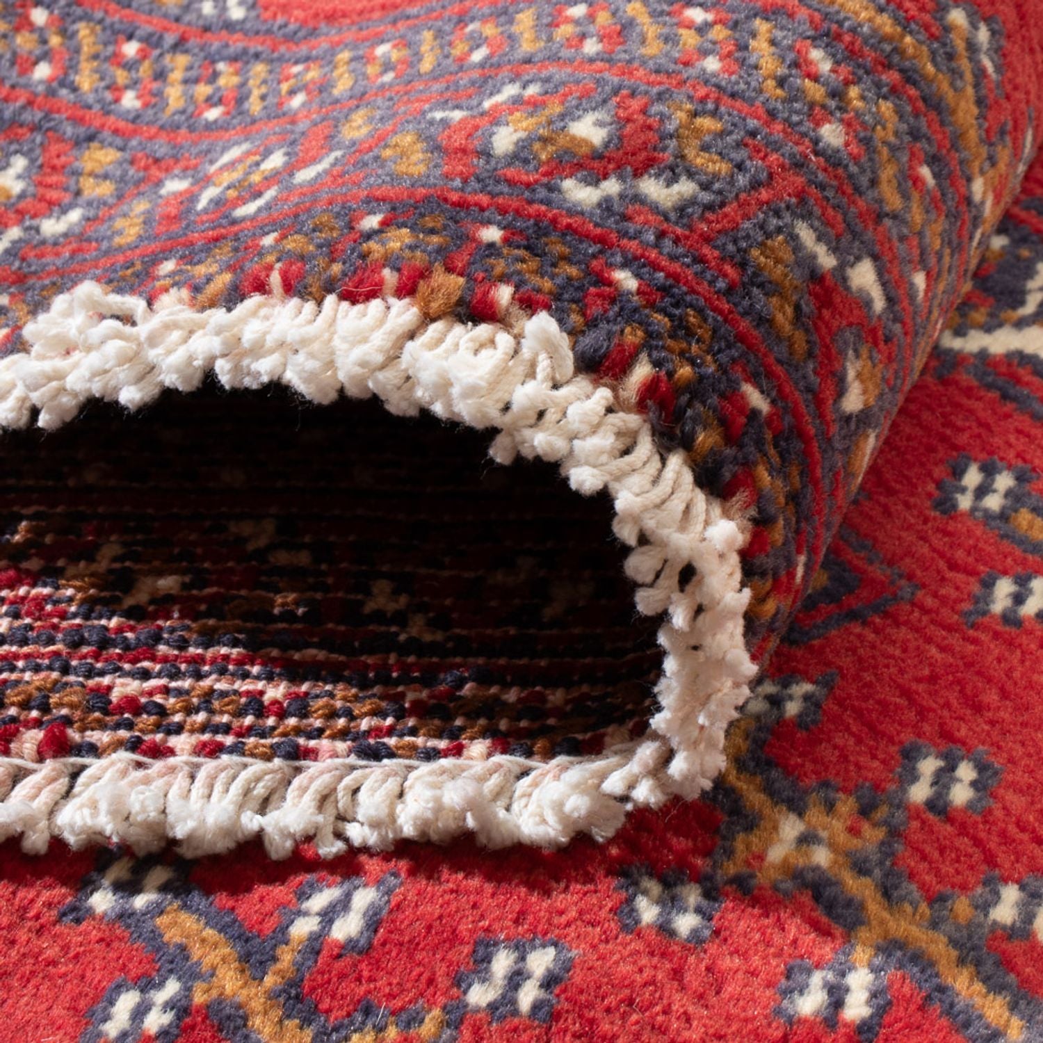 Alfombra Turkaman - 130 x 60 cm - rojo claro
