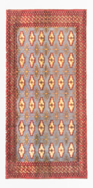 Alfombra de pasillo Alfombra Turkaman - 136 x 57 cm - azul claro
