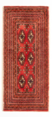 Alfombra Turkaman - 100 x 50 cm - rojo oscuro