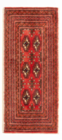 Alfombra Turkaman - 100 x 50 cm - rojo oscuro