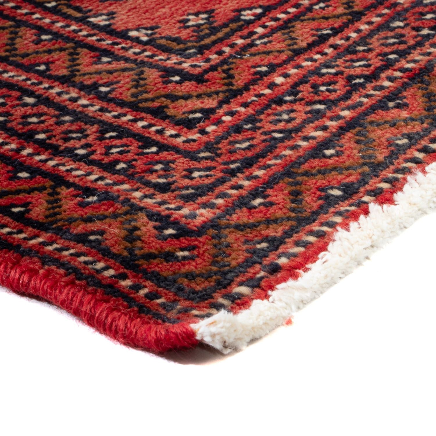 Alfombra Turkaman - 100 x 50 cm - rojo oscuro