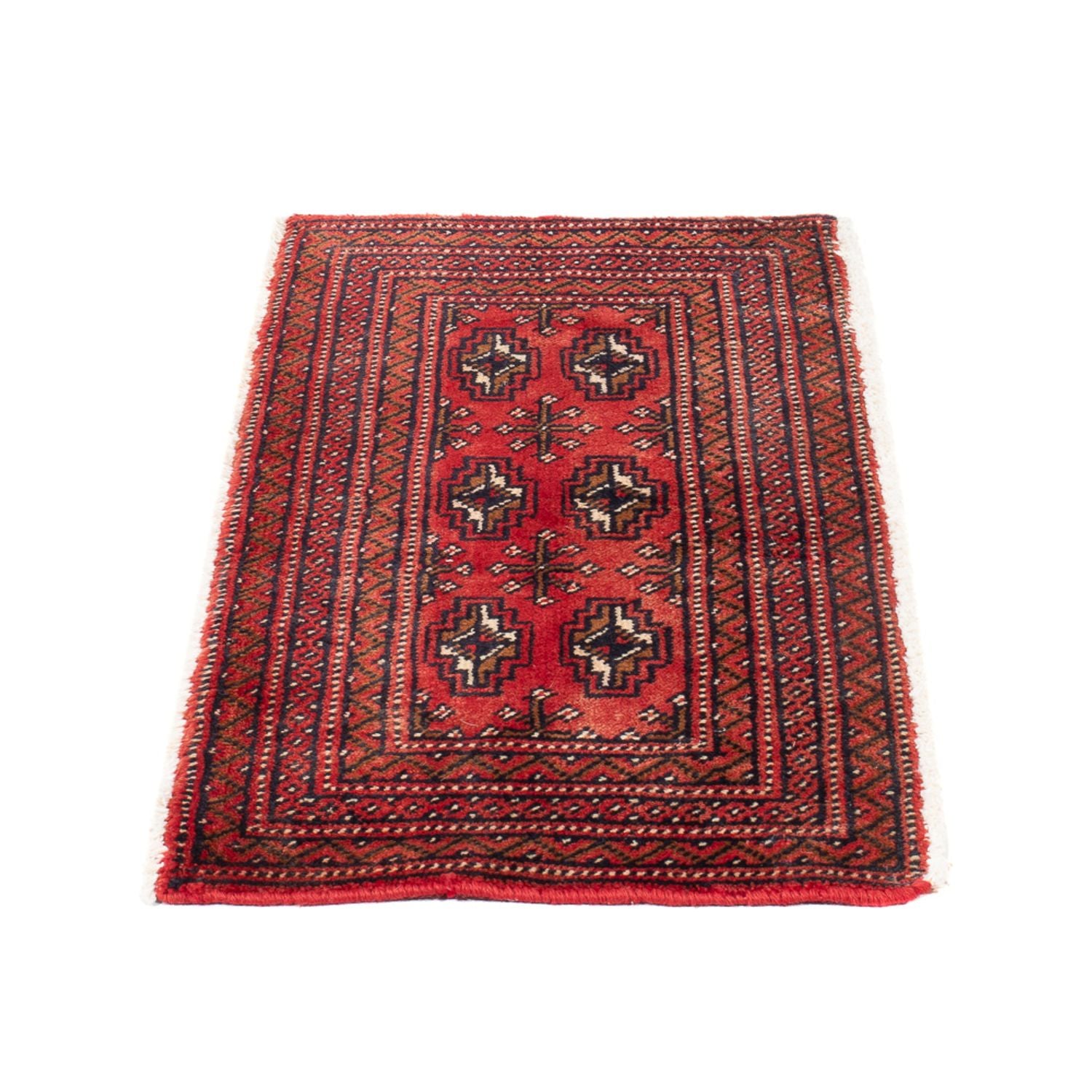 Alfombra Turkaman - 100 x 50 cm - rojo oscuro