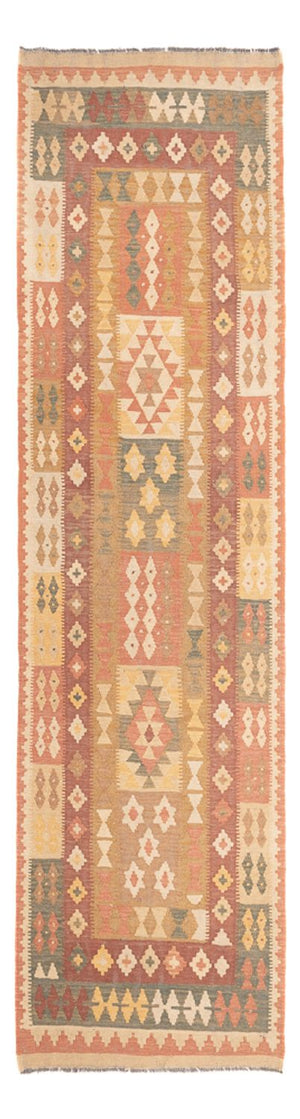 Alfombra de pasillo Alfombra Kelim - Splash - 315 x 95 cm - beige claro