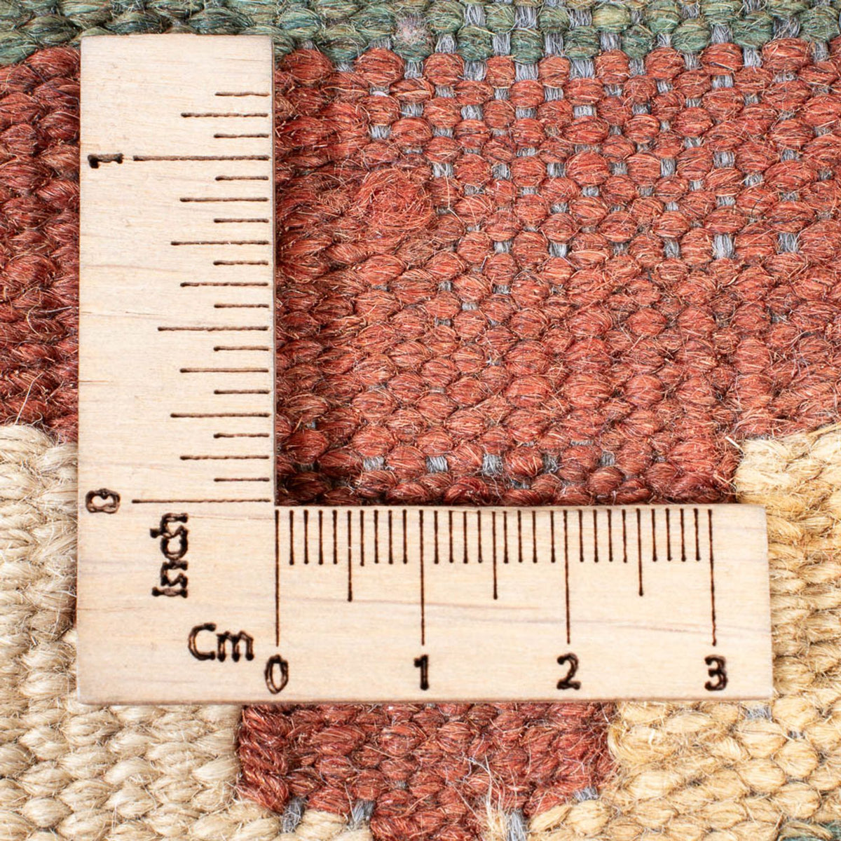 Alfombra de pasillo Alfombra Kelim - Splash - 315 x 95 cm - beige claro