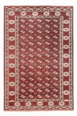 Alfombra Turkaman - 380 x 260 cm - rojo oscuro