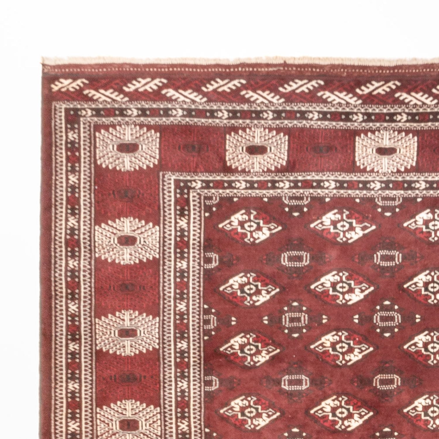 Alfombra Turkaman - 380 x 260 cm - rojo oscuro