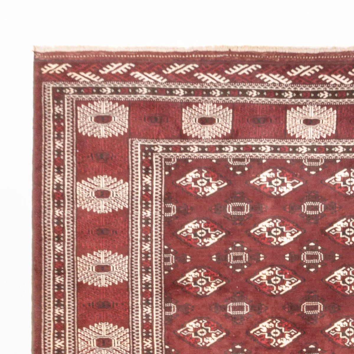 Alfombra Turkaman - 380 x 260 cm - rojo oscuro