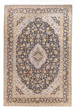 Alfombra persa - Keshan - 425 x 307 cm - azul oscuro