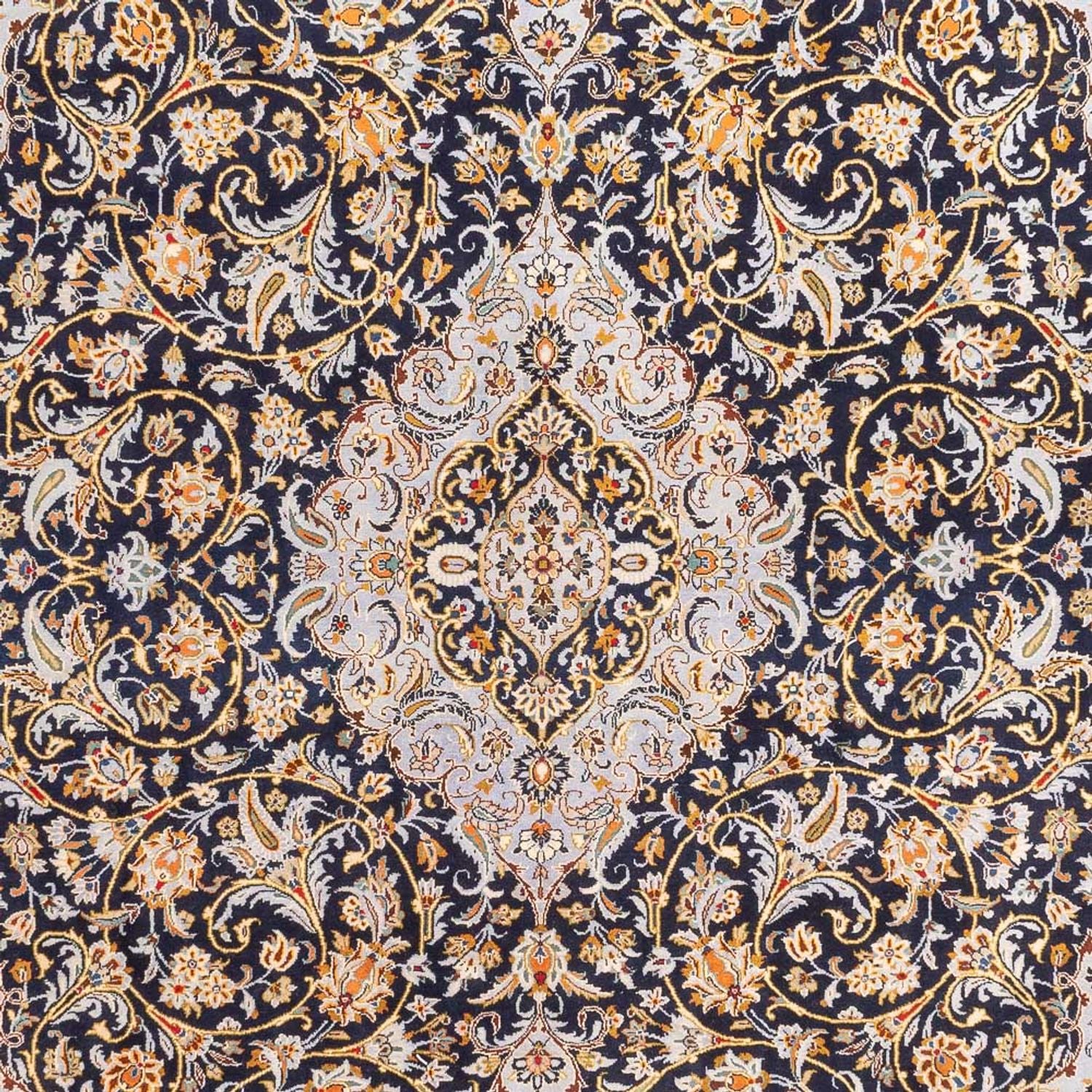 Alfombra persa - Keshan - 425 x 307 cm - azul oscuro