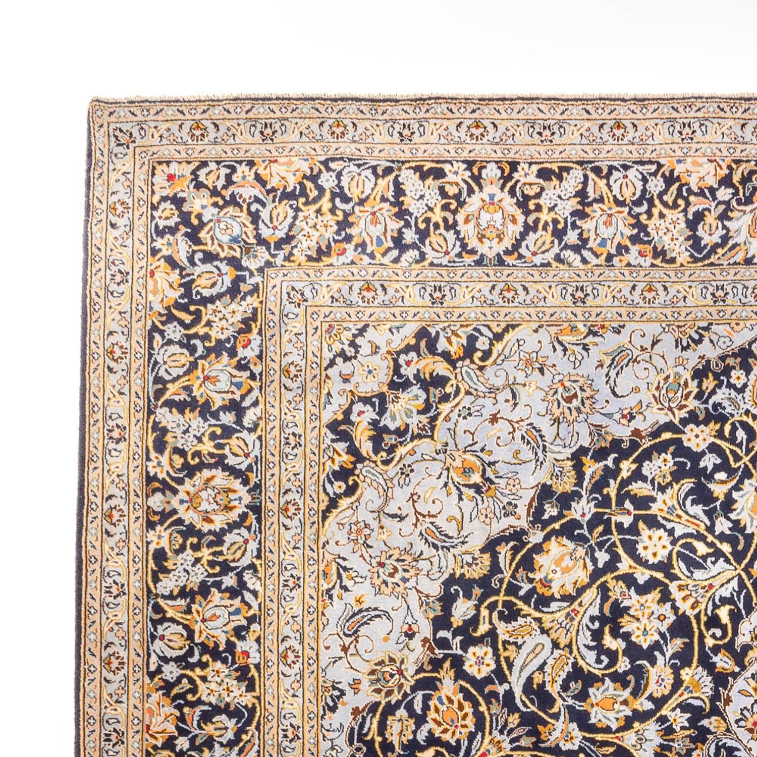 Alfombra persa - Keshan - 425 x 307 cm - azul oscuro