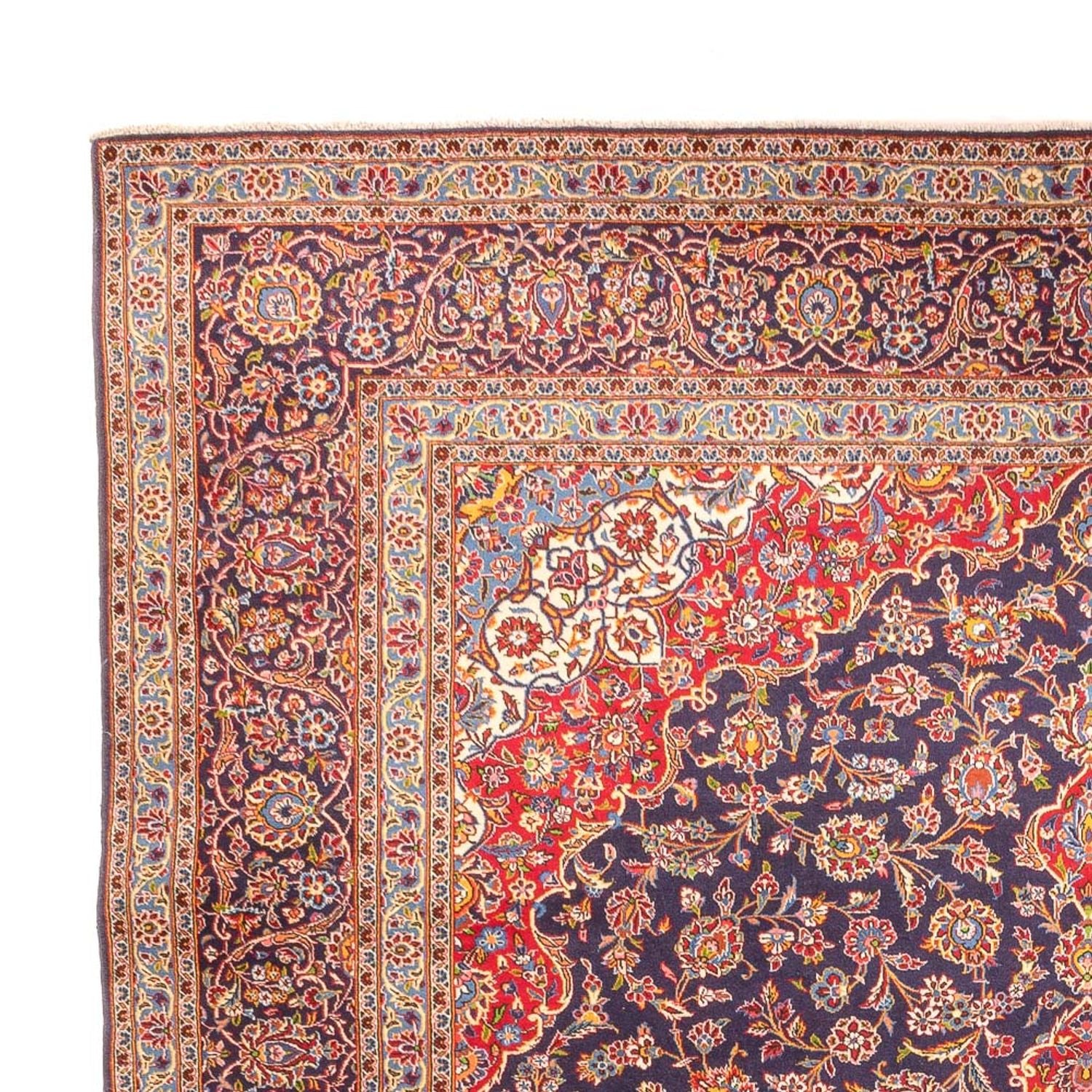 Alfombra persa - Keshan - 380 x 295 cm - azul oscuro