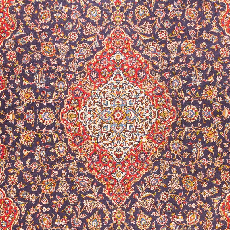 Alfombra persa - Keshan - 395 x 300 cm - azul oscuro