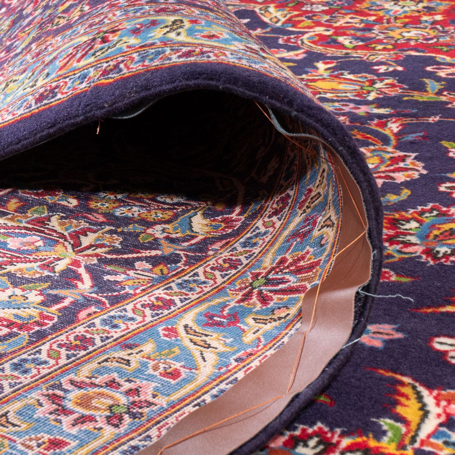 Alfombra persa - Keshan - 395 x 300 cm - azul oscuro