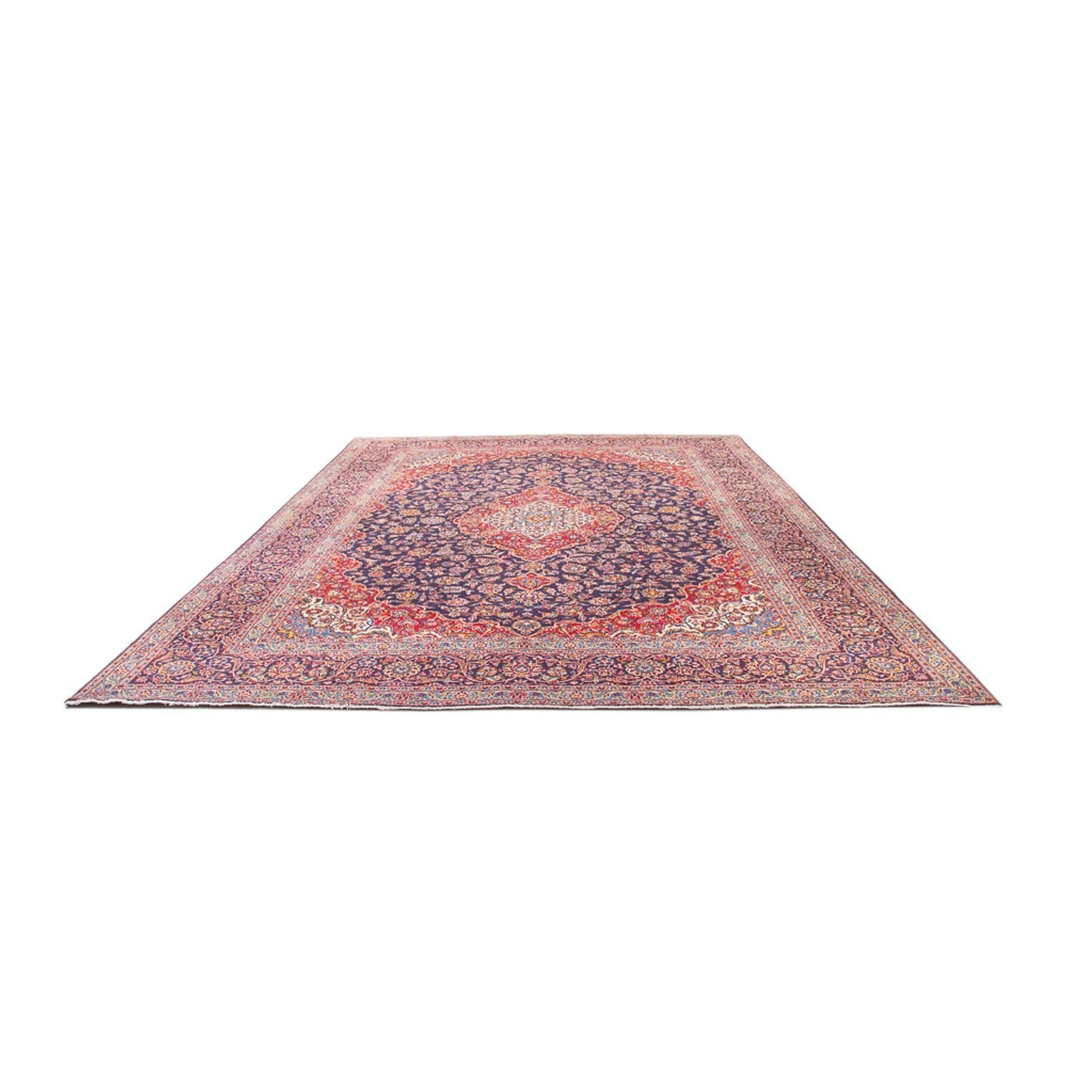 Alfombra persa - Keshan - 395 x 300 cm - azul oscuro