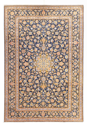 Alfombra persa - Keshan - 402 x 288 cm - azul oscuro