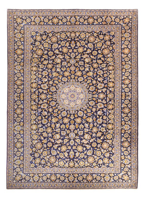 Alfombra persa - Keshan - 420 x 318 cm - azul oscuro