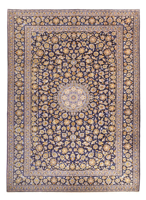 Alfombra persa - Keshan - 420 x 318 cm - azul oscuro