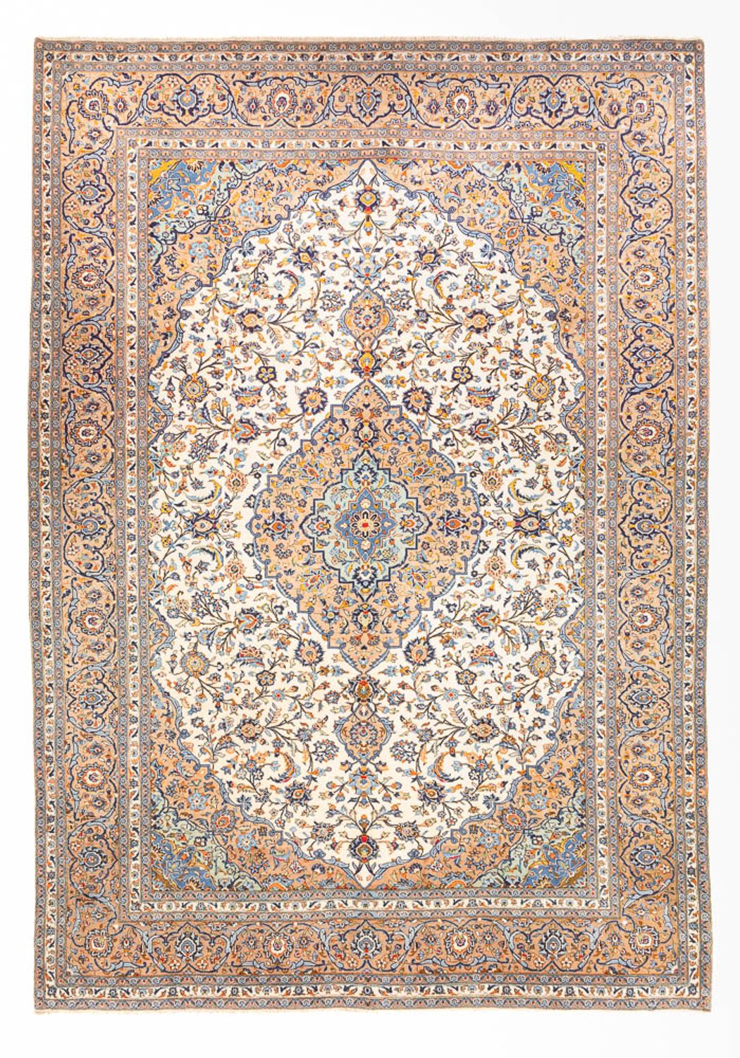 Alfombra persa - Keshan - 405 x 302 cm - beige oscuro