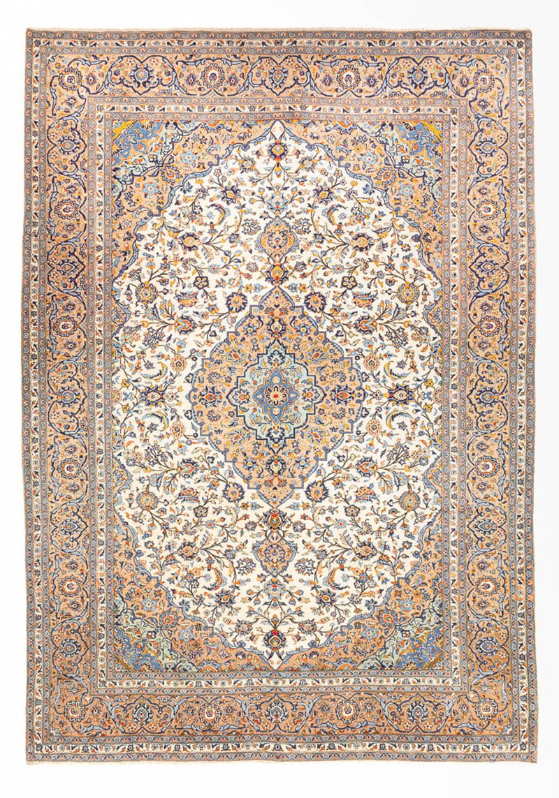 Alfombra persa - Keshan - 405 x 302 cm - beige oscuro