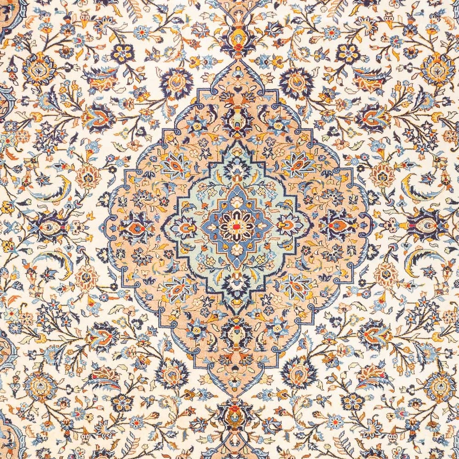 Alfombra persa - Keshan - 405 x 302 cm - beige oscuro
