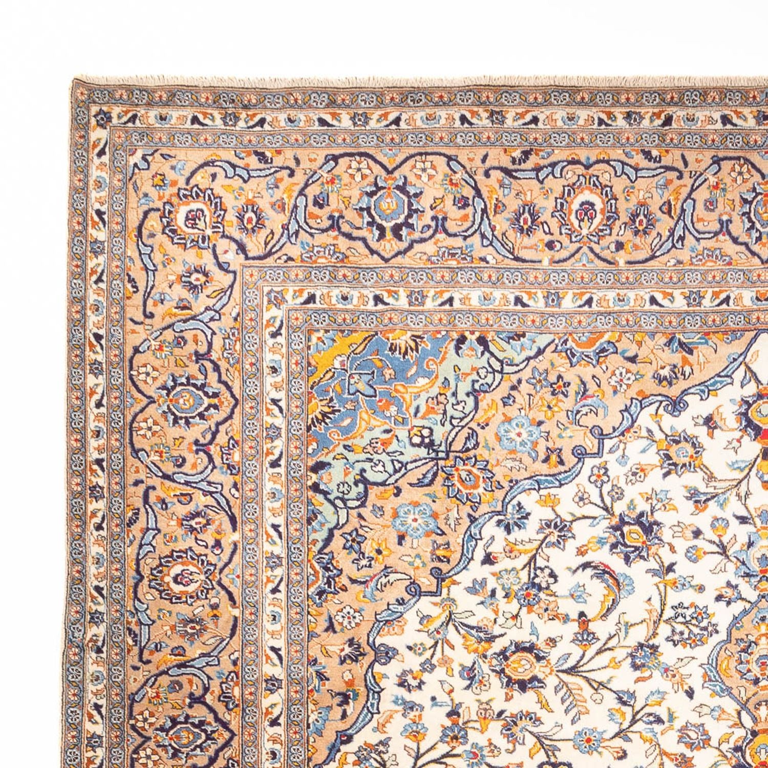 Alfombra persa - Keshan - 405 x 302 cm - beige oscuro
