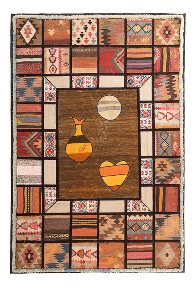 Alfombra de patchwork 135x200cm - Perserteppich Wollteppich