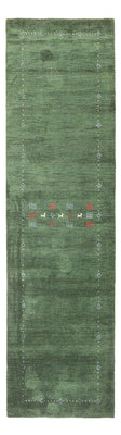 Alfombra de pasillo Alfombra Gabbeh - Indus - 300 x 80 cm - verde