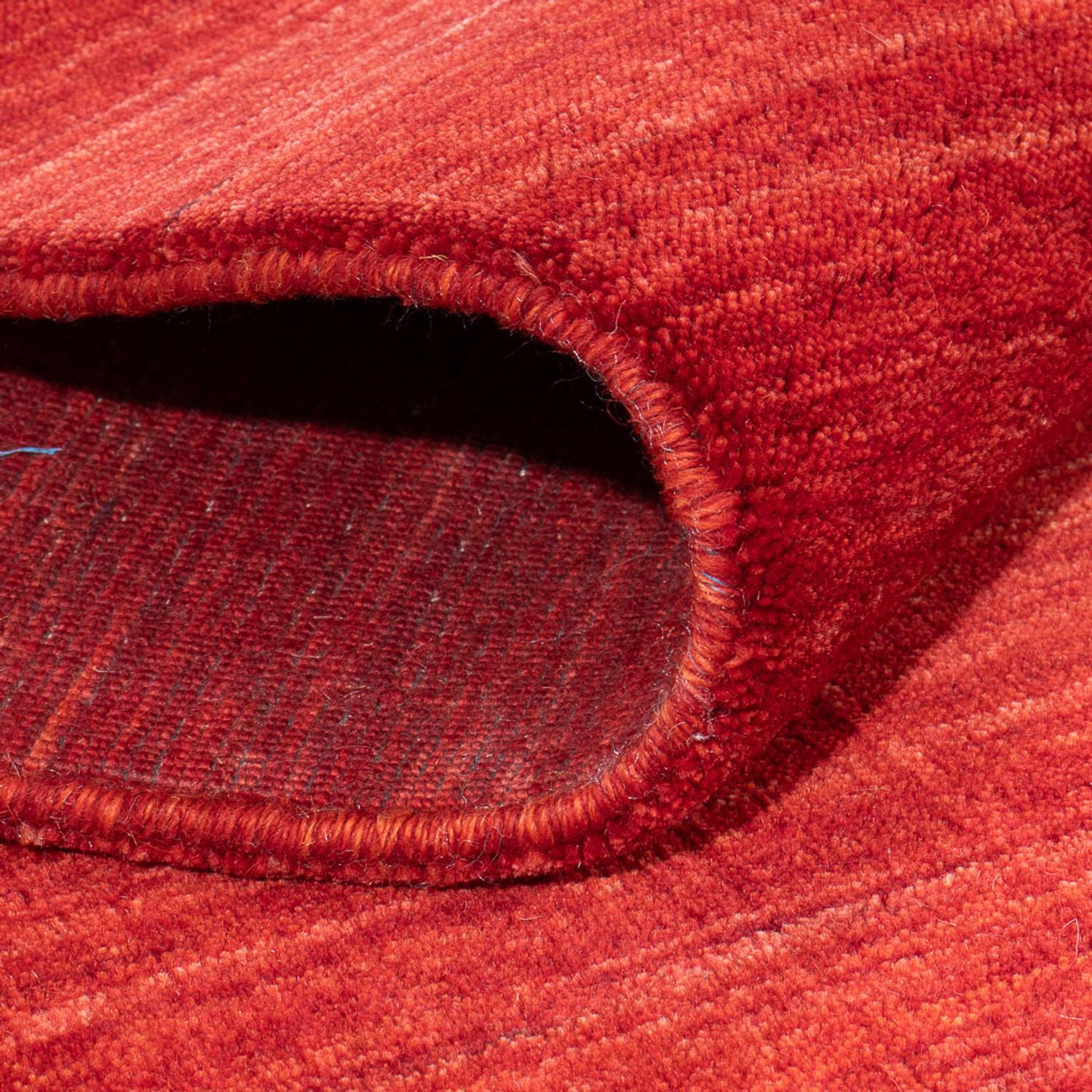 Alfombra Gabbeh - Loribaft Indus cuadrado  - 200 x 200 cm - rojo