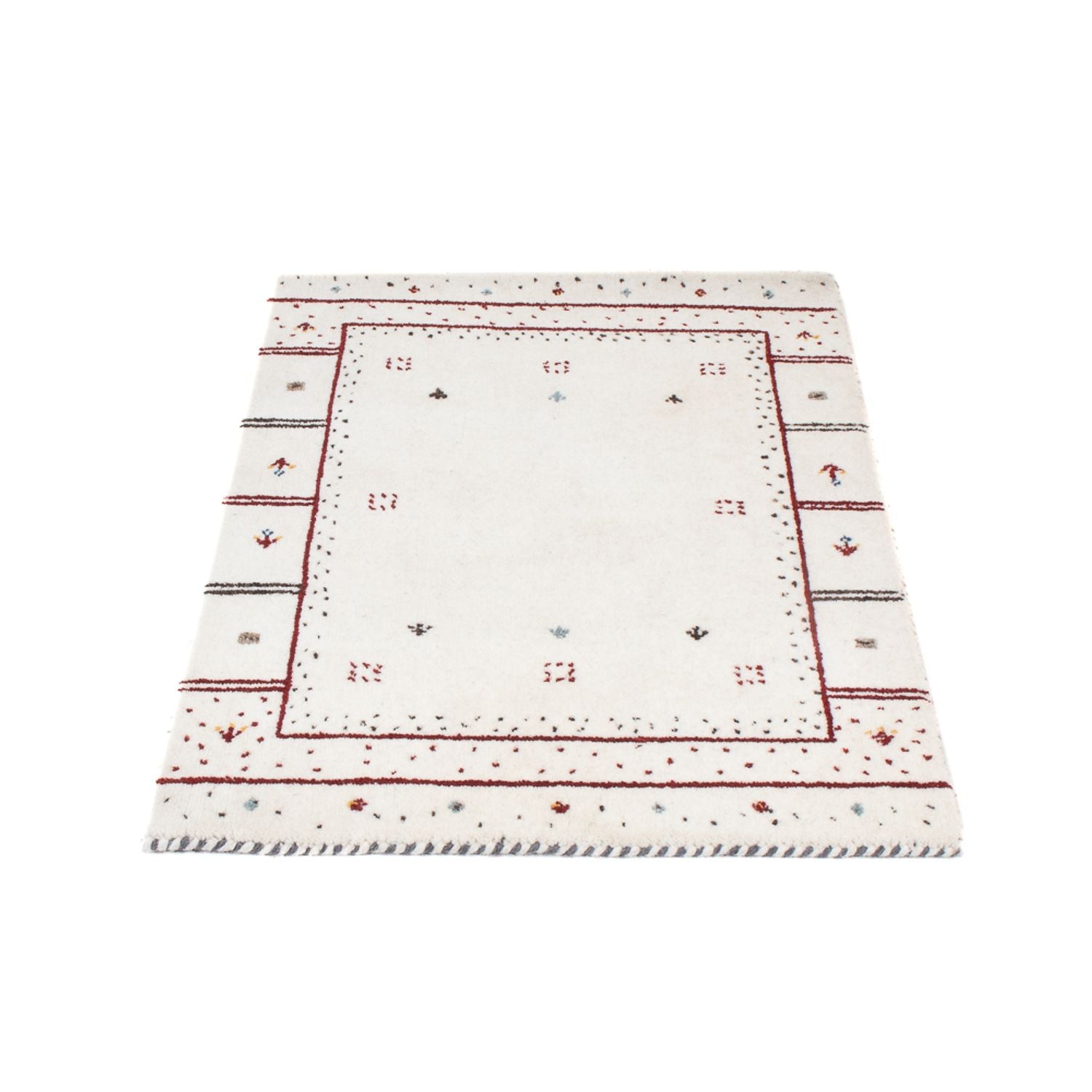Alfombra Gabbeh - Loribaft Softy - 90 x 60 cm - gris claro