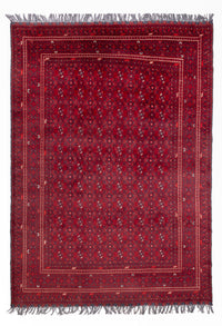 Alfombra afgana - Bukhara - 281 x 193 cm - rojo