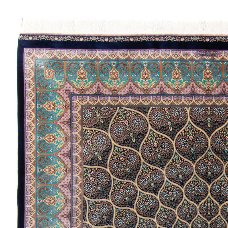 Alfombra persa - Ghom - 300 x 200 cm - azul oscuro