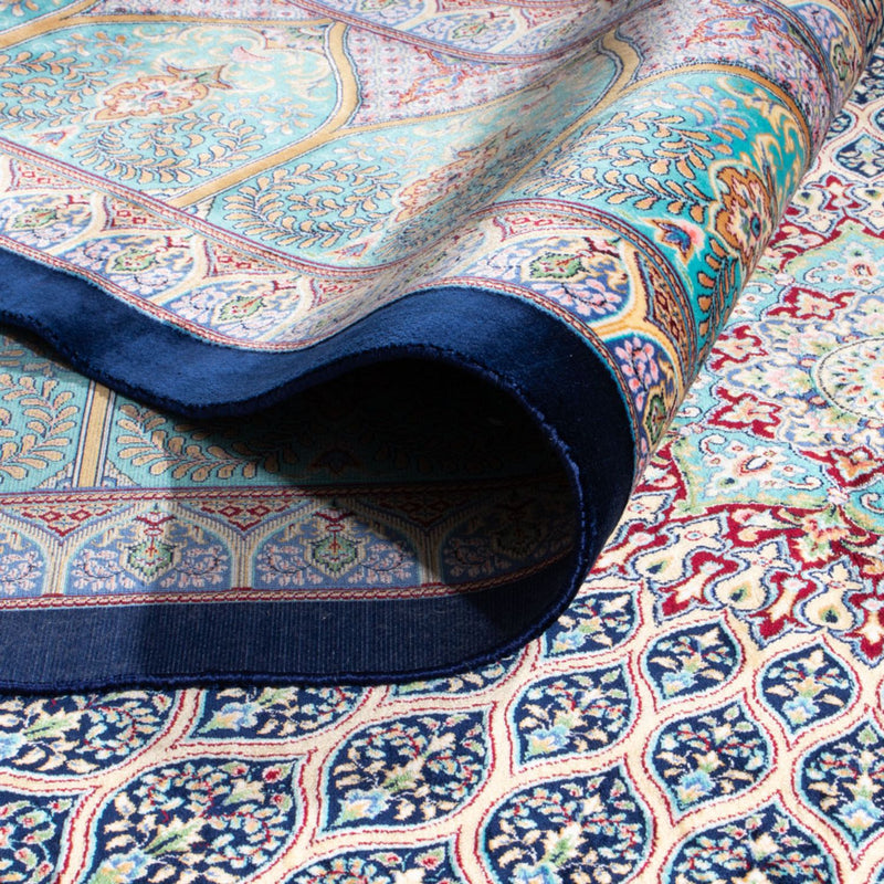 Alfombra persa - Ghom - 300 x 200 cm - azul oscuro