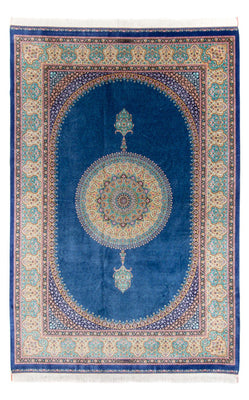 Alfombra persa - Ghom - 300 x 200 cm - azul