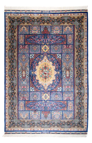 Alfombra persa - Ghom - 300 x 200 cm - azul