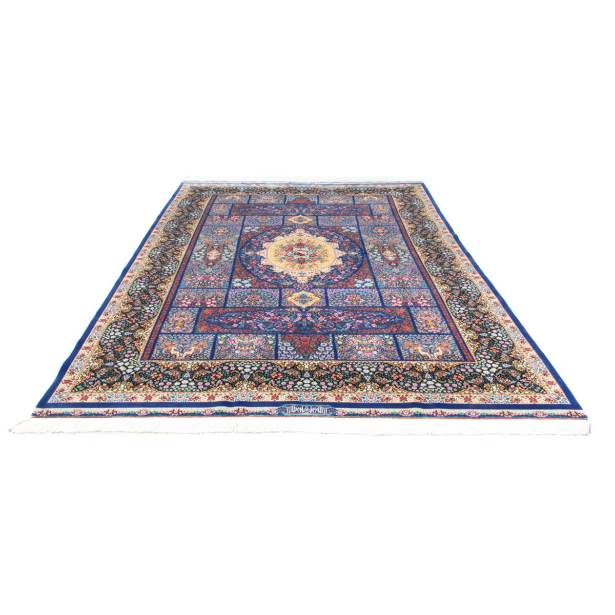 Alfombra persa - Ghom - 300 x 200 cm - azul