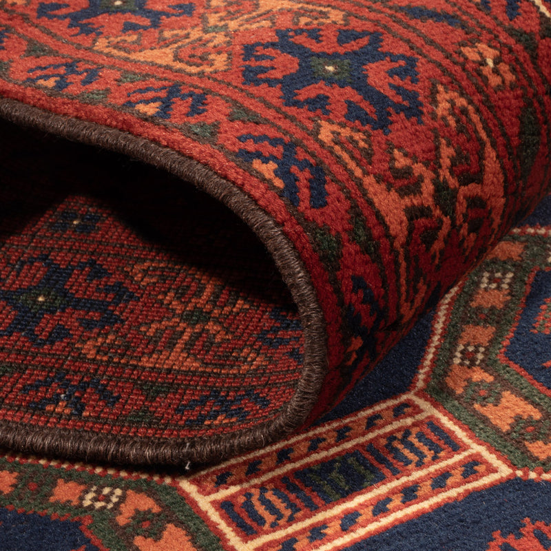 Alfombra de pasillo Alfombra afgana - 394 x 80 cm - rojo oscuro