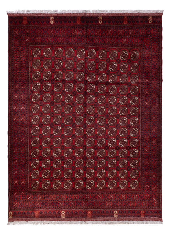 Alfombra afgana - Bukhara - 334 x 252 cm - rojo oscuro