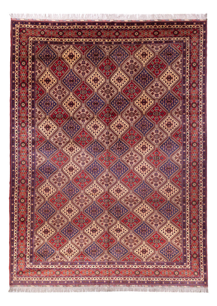 Alfombra afgana - 410 x 300 cm - beige oscuro