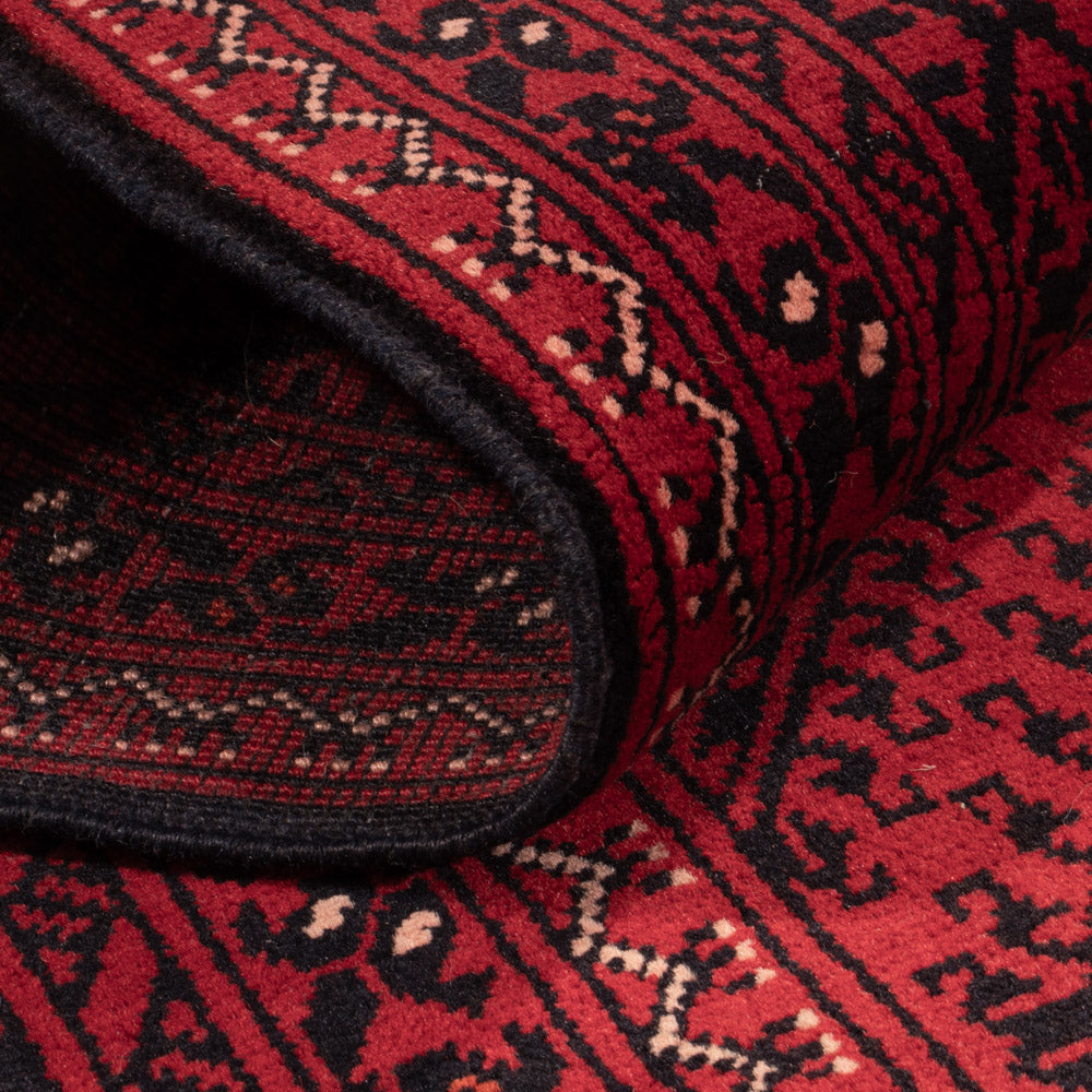 Alfombra de pasillo Alfombra afgana - 388 x 77 cm - rojo