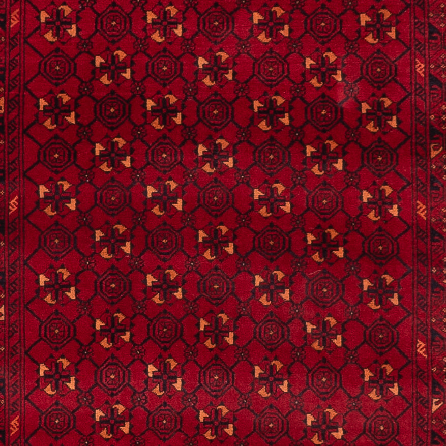 Alfombra de pasillo Alfombra afgana - 277 x 89 cm - rojo