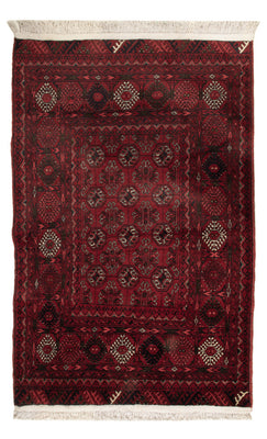 Alfombra afgana - 119 x 77 cm - rojo oscuro